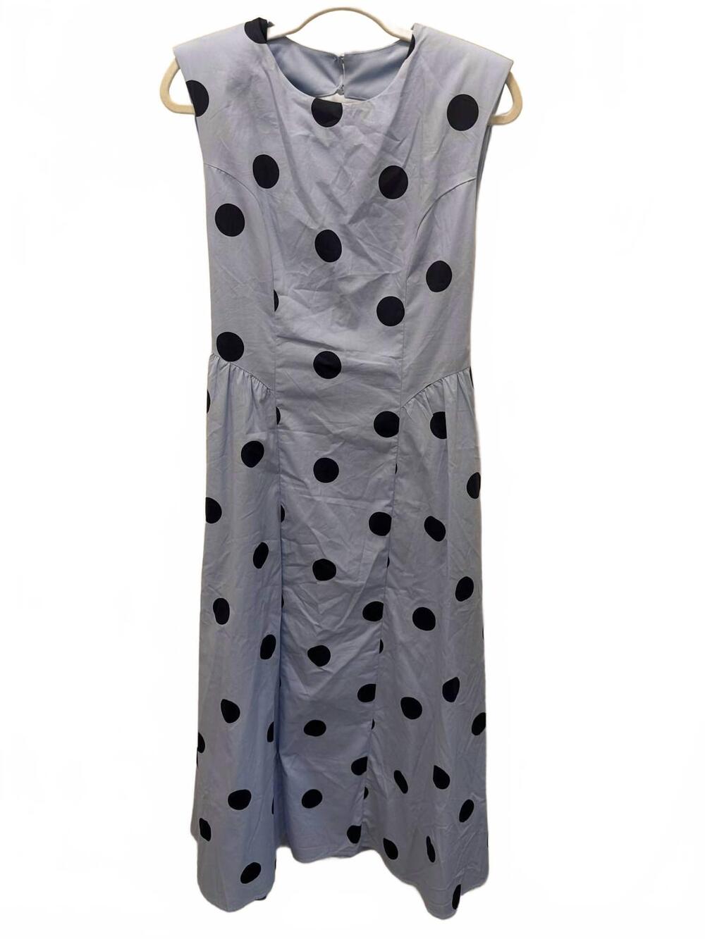 NEW PINCH women's polka dot tiered dress in blue
